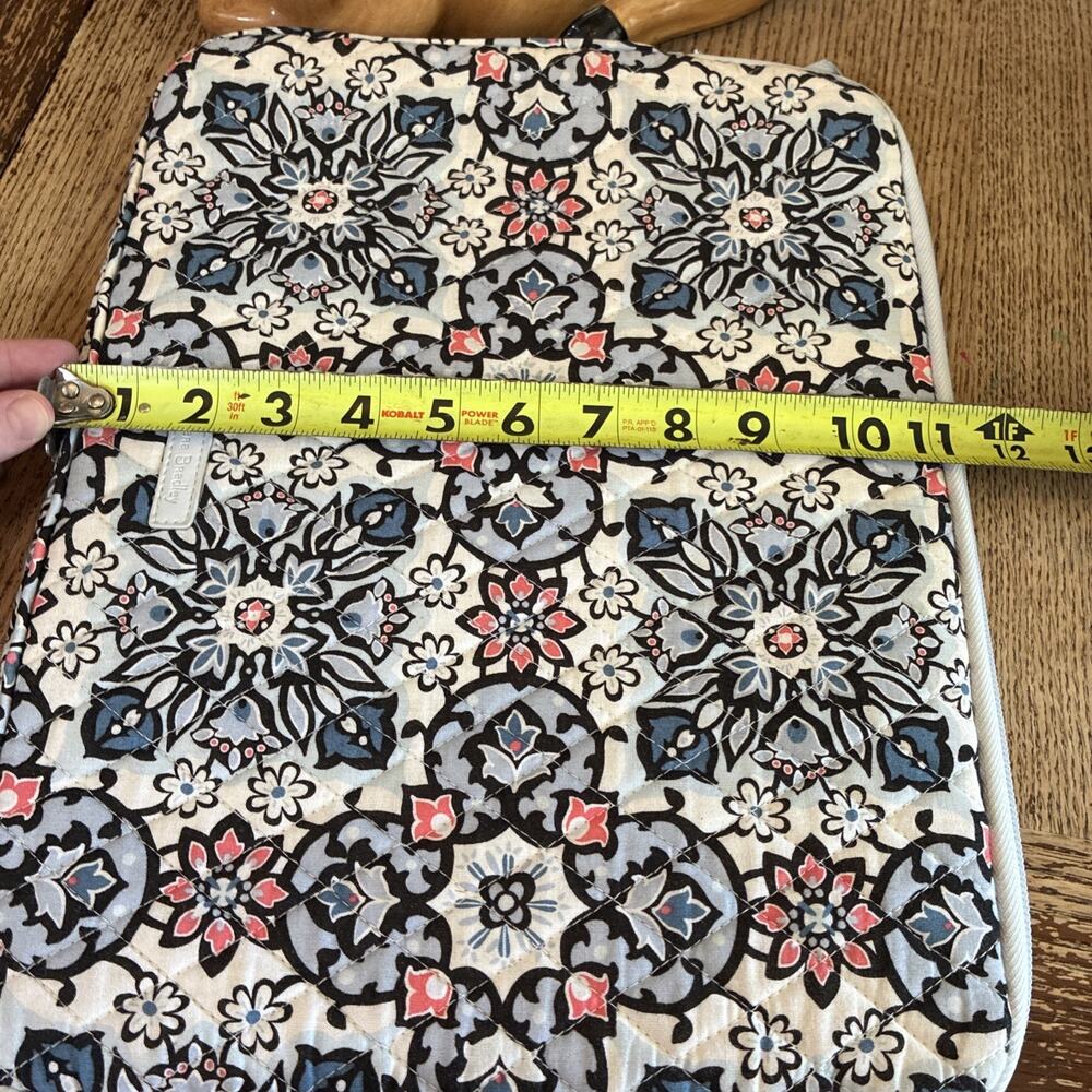 Vera Bradley Quilted Laptop Zip Around Case 14X11 LISBON Gray Blue Coral Pink - Picture 9 of 9